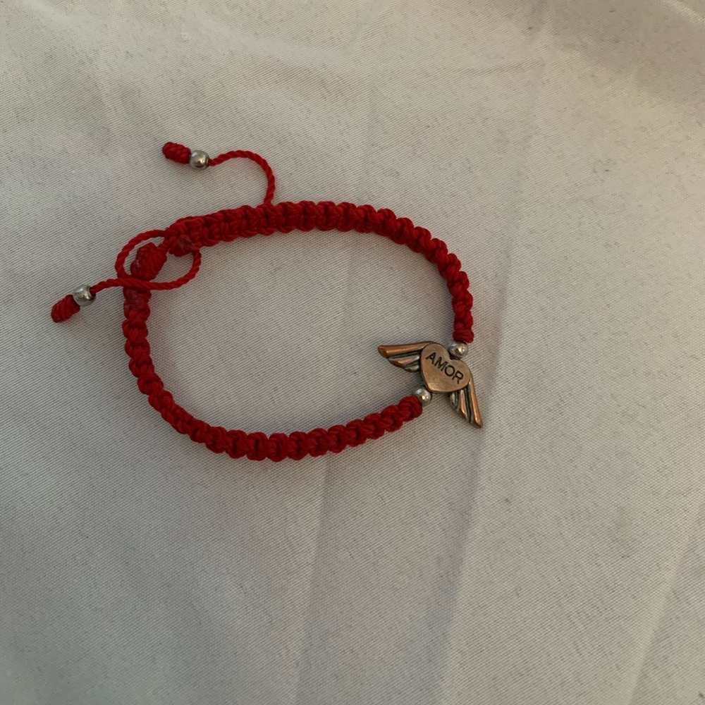 Red Bracelet W/ Engraved “Amor”
